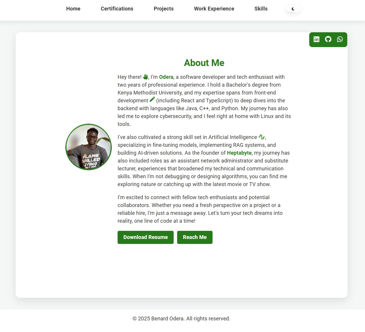 Personal Portfolio Website Screenshot